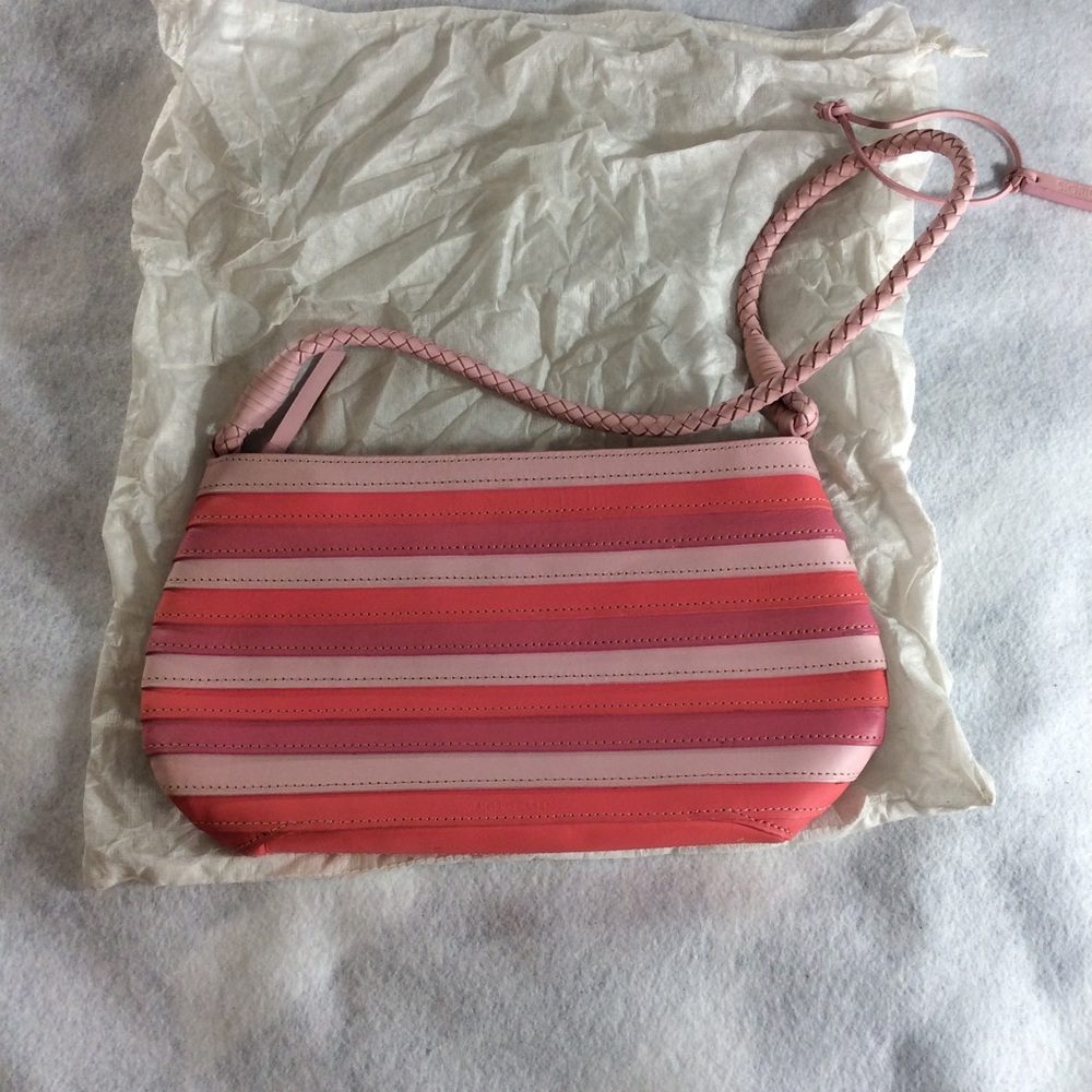 Sigrid Olsen Pink and Red Striped Clutch